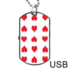 Heart Red Love Valentines Day Dog Tag Usb Flash (one Side) by HermanTelo