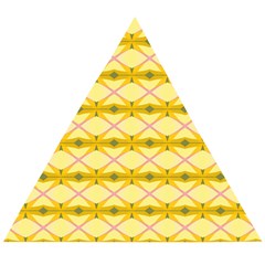 Pattern Pink Yellow Wooden Puzzle Triangle by HermanTelo