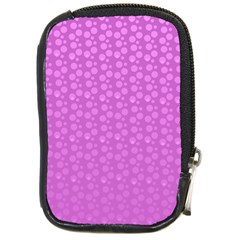 Background Polka Pink Compact Camera Leather Case by HermanTelo