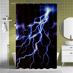 Blue Thunder Colorful Lightning Graphic Shower Curtain 48  X 72  (small)  by picsaspassion