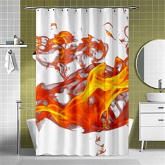 Can Walk On Volcano Fire, White Background Shower Curtain 48  X 72  (small)  by picsaspassion