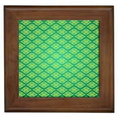 Pattern Texture Geometric Green Framed Tile by Mariart