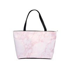 Pink Marble Texture Floor Background With Light Pink Veins Greek Marble Print Luxuous Real Marble  Classic Shoulder Handbag by genx