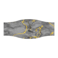 Marble Neon Retro Light Gray With Gold Yellow Veins Texture Floor Background Retro Neon 80s Style Neon Colors Print Luxuous Real Marble Stretchable Headband by genx