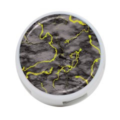 Marble Light Gray With Green Lime Veins Texture Floor Background Retro Neon 80s Style Neon Colors Print Luxuous Real Marble 4-port Usb Hub (two Sides) by genx