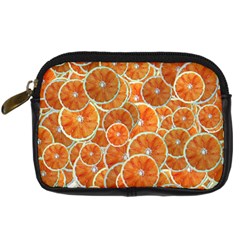 Oranges Background Texture Pattern Digital Camera Leather Case by HermanTelo