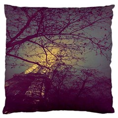 Tour Eiffel Paris Paysage Large Flano Cushion Case (two Sides) by kcreatif