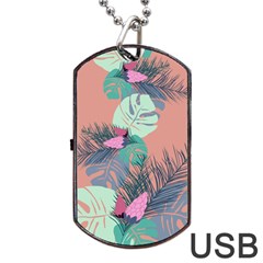 Leaves Dog Tag Usb Flash (two Sides) by Sobalvarro