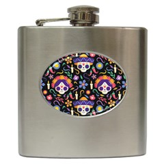 Dia De Los Muertos Hip Flask (6 Oz) by Sobalvarro