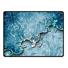 Wonderful Blue Flowers Fleece Blanket (small) by FantasyWorld7