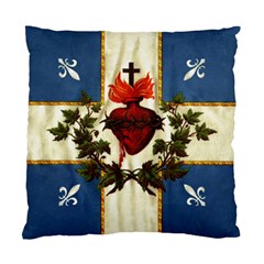 Quebec Flag Drapeau Québec Patriote Carillon Sacré-coeur Christian Catholic Old Vintage With Fleurs De Lys Standard Cushion Case (one Side) by Quebec