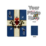 Quebec flag drapeau Québec Patriote Carillon Sacré-Coeur Christian Catholic old vintage with fleurs de lys Playing Cards 54 Designs (Mini) Front - Spade3