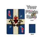 Quebec flag drapeau Québec Patriote Carillon Sacré-Coeur Christian Catholic old vintage with fleurs de lys Playing Cards 54 Designs (Mini) Front - Heart5