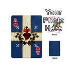 Quebec flag drapeau Québec Patriote Carillon Sacré-Coeur Christian Catholic old vintage with fleurs de lys Playing Cards 54 Designs (Mini) Front - HeartA