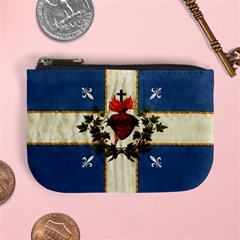 Quebec Flag Drapeau Québec Patriote Carillon Sacré-coeur Christian Catholic Old Vintage With Fleurs De Lys Mini Coin Purse by Quebec