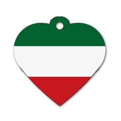 Flag Patriote Quebec Patriot Red Green White Modern French Canadian Separatism Black Background Dog Tag Heart (one Side) by Quebec