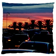 Urban Sunset Scene, Punta Del Este   Uruguay Large Flano Cushion Case (two Sides) by dflcprintsclothing