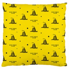 Gadsden Flag Don t Tread On Me Yellow And Black Pattern With American Stars Standard Flano Cushion Case (two Sides) by snek