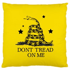 Gadsden Flag Don t Tread On Me Yellow And Black Pattern With American Stars Large Flano Cushion Case (one Side) by snek