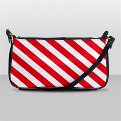 Candy Cane Red White Line Stripes Pattern Peppermint Christmas Delicious Design Shoulder Clutch Bag by genx