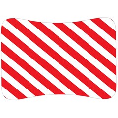 Candy Cane Red White Line Stripes Pattern Peppermint Christmas Delicious Design Velour Seat Head Rest Cushion by genx