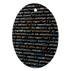 Close Up Code Coding Computer Oval Ornament (two Sides) by Amaryn4rt