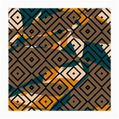 Abstrait Formes Marron/beige/bleu Medium Glasses Cloth (2 Sides) by kcreatif