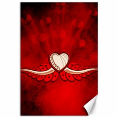 Love, Wonderful Elegant Heart Canvas 12  X 18  by FantasyWorld7