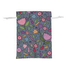 Floral Pattern Lightweight Drawstring Pouch (s) by Valentinaart