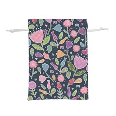 Floral Pattern Lightweight Drawstring Pouch (s) by Valentinaart