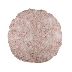 Rose Gold Pink Glitters Metallic Finish Party Texture Imitation Pattern Standard 15  Premium Flano Round Cushions by genx