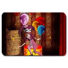 Cute Little Harlequin Large Doormat  by FantasyWorld7