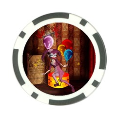 Cute Little Harlequin Poker Chip Card Guard by FantasyWorld7