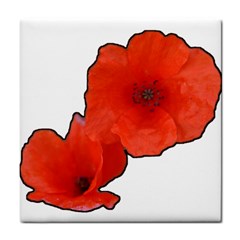 Coquelicots Fleurs Tile Coaster by kcreatif