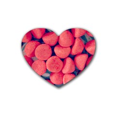 Fraise Bonbons Rubber Coaster (heart)  by kcreatif