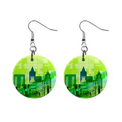 Architecture Skyline Mini Button Earrings by Wegoenart