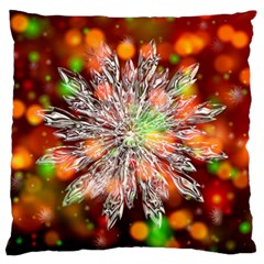 Ice Crystal Crystal Snowflake Bokeh Standard Flano Cushion Case (two Sides) by Wegoenart