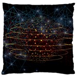 Network Abstract Connection Large Flano Cushion Case (One Side) Front