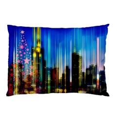 Skyline Frankfurt Christmas Star Pillow Case (two Sides) by Wegoenart