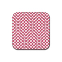 Donuts Rose Rubber Coaster (square)  by kcreatif