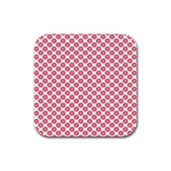 Donuts Rose Rubber Square Coaster (4 Pack)  by kcreatif