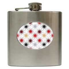 Pearl Pattern Floral Design Art Digital Seamless Hip Flask (6 Oz) by Vaneshart