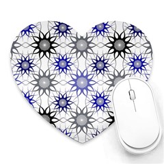 Pearl Pattern Floral Design Art Digital Seamless Blue Black Heart Mousepads by Vaneshart