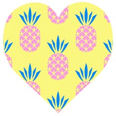 Summer Pineapple Seamless Pattern Wooden Puzzle Heart by Sobalvarro