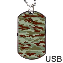 Brown And Green Camo Dog Tag Usb Flash (one Side) by McCallaCoultureArmyShop