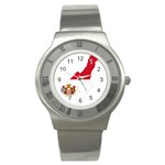 Monaco Country Europe Flag Borders Stainless Steel Watch Front
