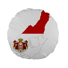 Monaco Country Europe Flag Borders Standard 15  Premium Round Cushions by Sapixe