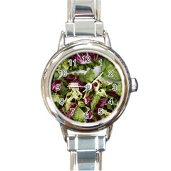 Salad Lettuce Vegetable Round Italian Charm Watch by Sapixe