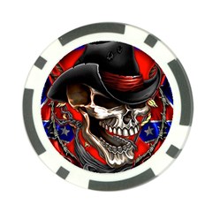 Confederate Flag Usa America United States Csa Civil War Rebel Dixie Military Poster Skull Poker Chip Card Guard by Sapixe