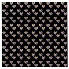 Patchwork Heart Black Wooden Puzzle Square by snowwhitegirl